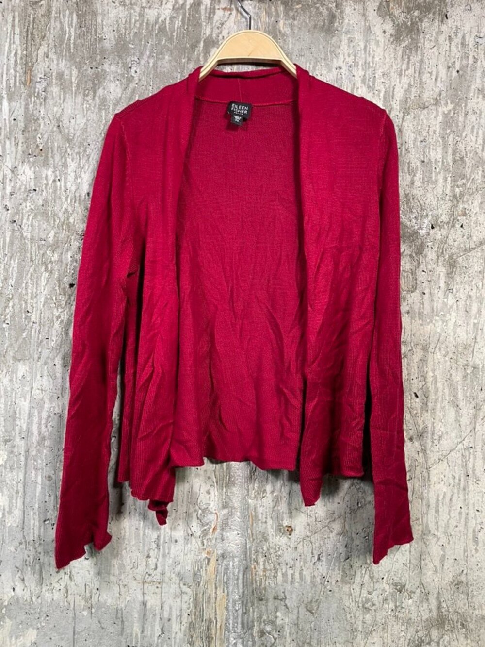 EILEEN FISHER Women's Red Silk Blend Cardigan Size PS